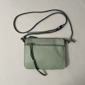 VINCE CAMUTO Agnes Style Mint Green Color Leather Small Slim Crossbody Bag Purse